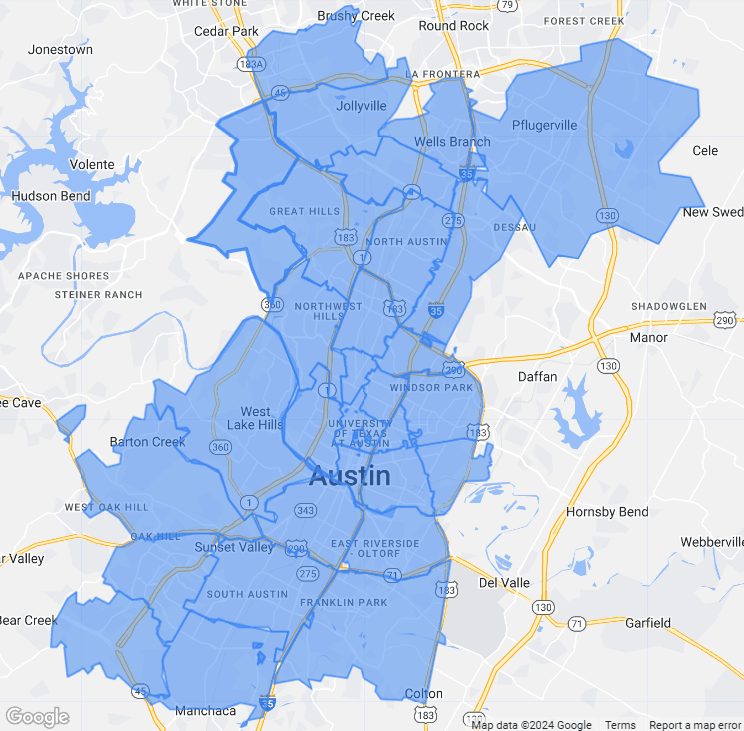 Austin Area Map